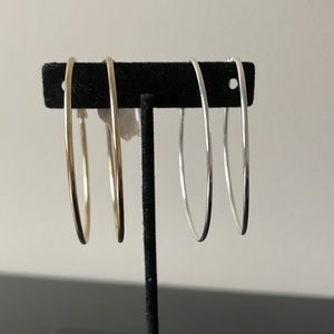 (2 pairs) Hoop Earrings